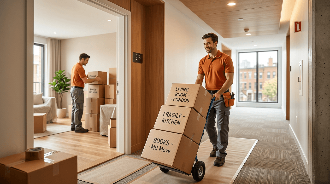 Déménageurs gestionnaires immobiliers Montréal coordination monte-charge