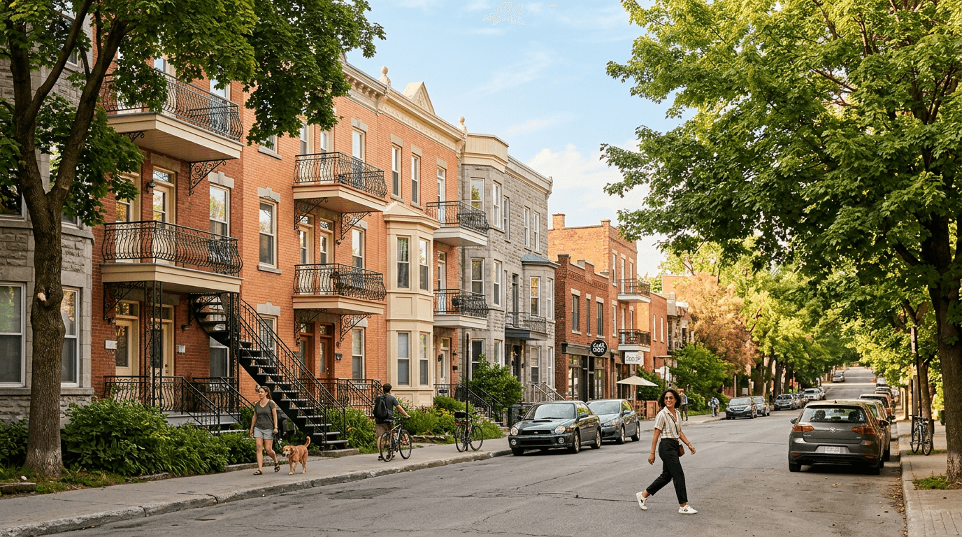 Movers NDG Notre-Dame-de-Grace Montreal loading truck on residential street