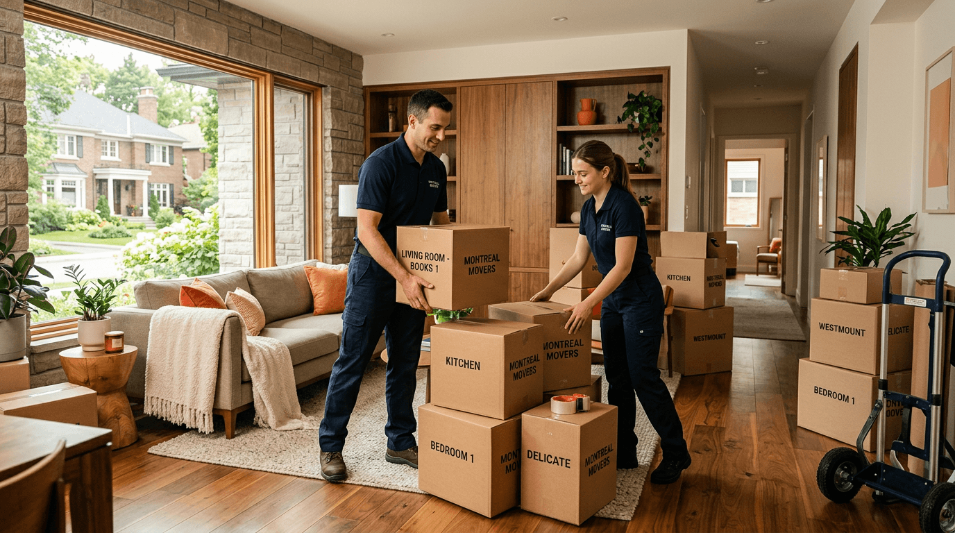 Movers Westmount handling furniture from Westmount heritage home