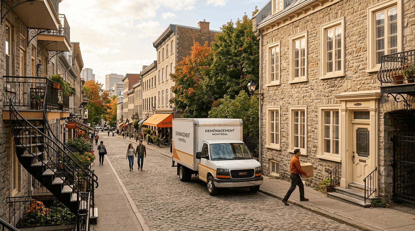Movers Longueuil loading truck for Montreal to Longueuil move