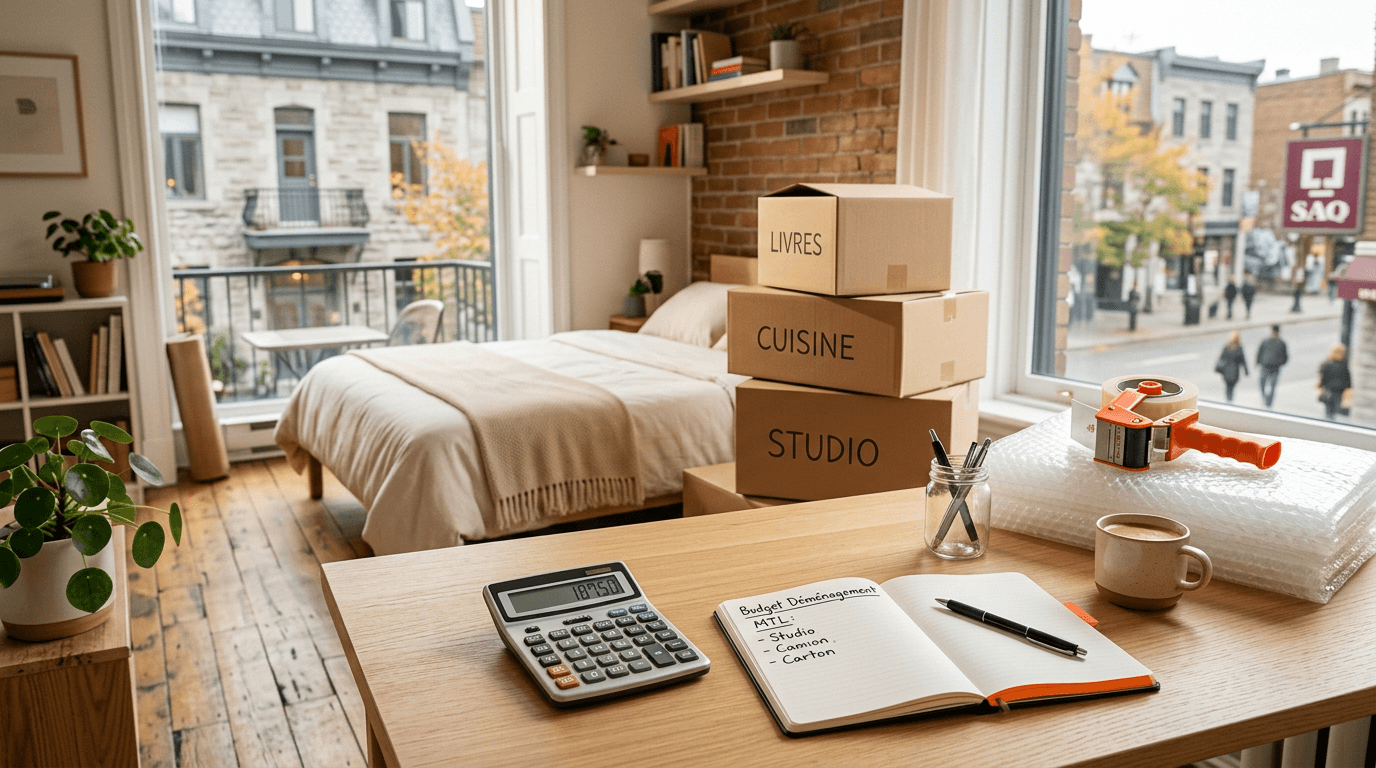 Déménageurs studio Montréal chargement d'un bachelor dans le Plateau
