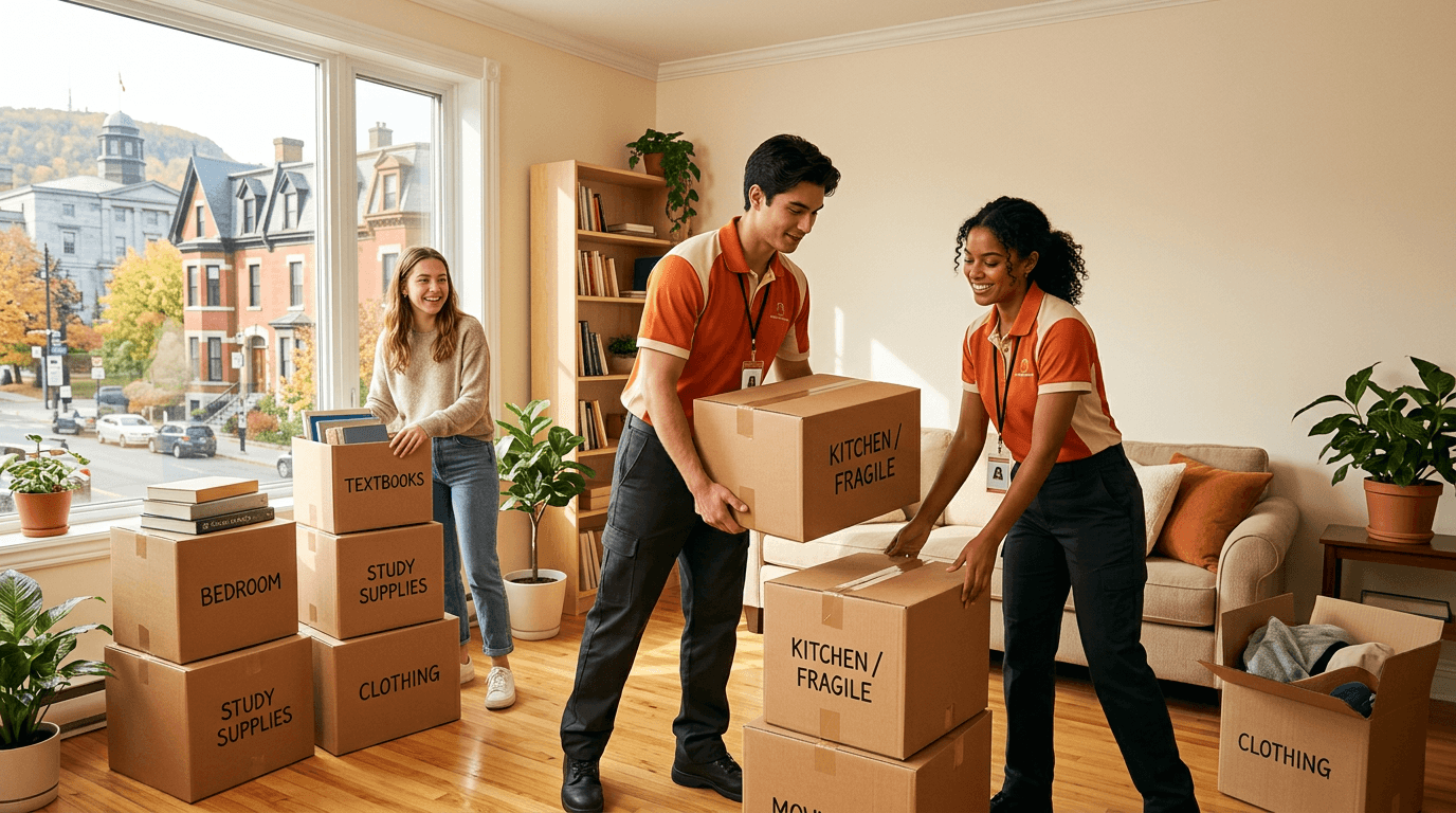 Student movers NDG loading student apartment near Concordia Loyola