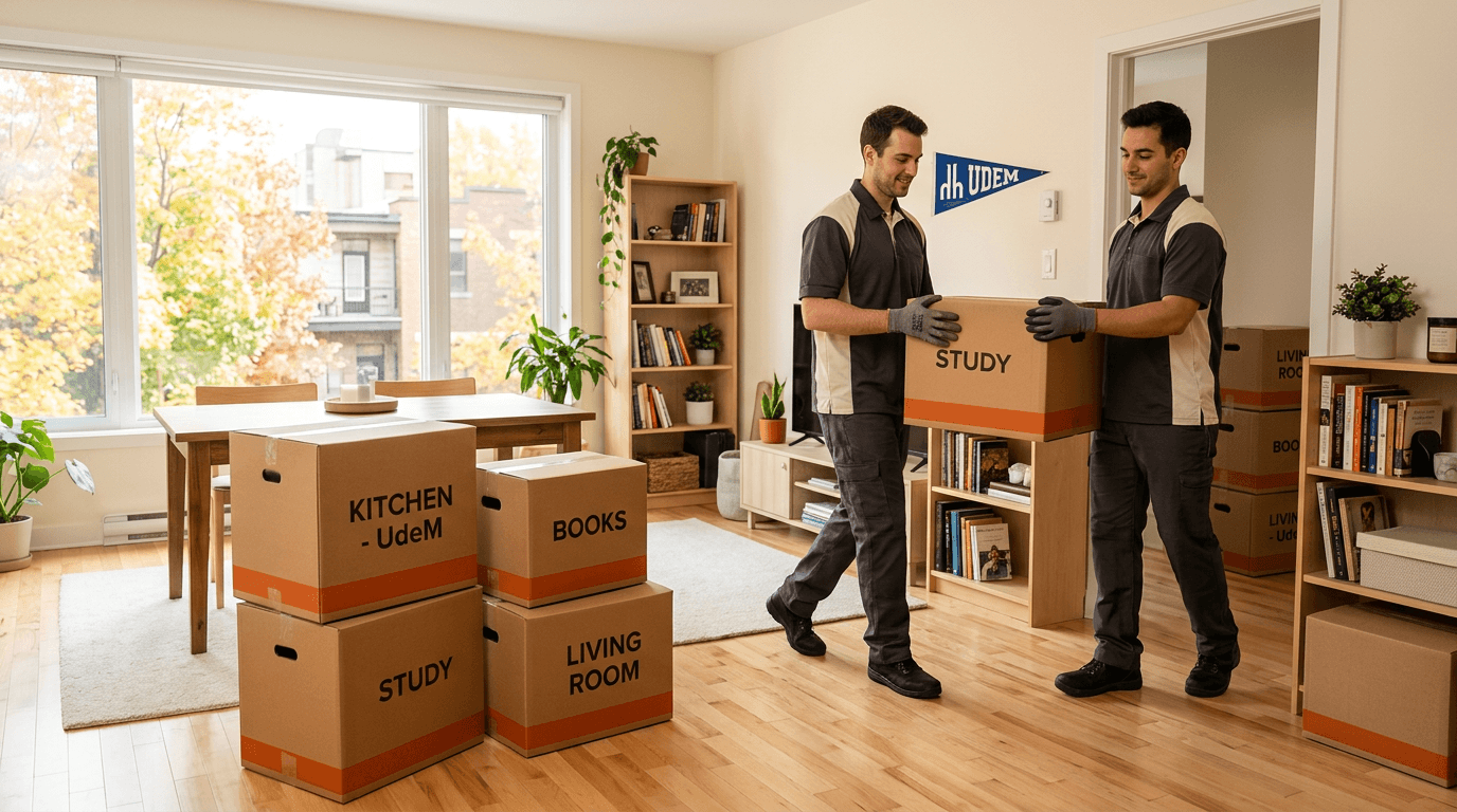 Student movers Côte-des-Neiges helping UdeM student move into CDN apartment