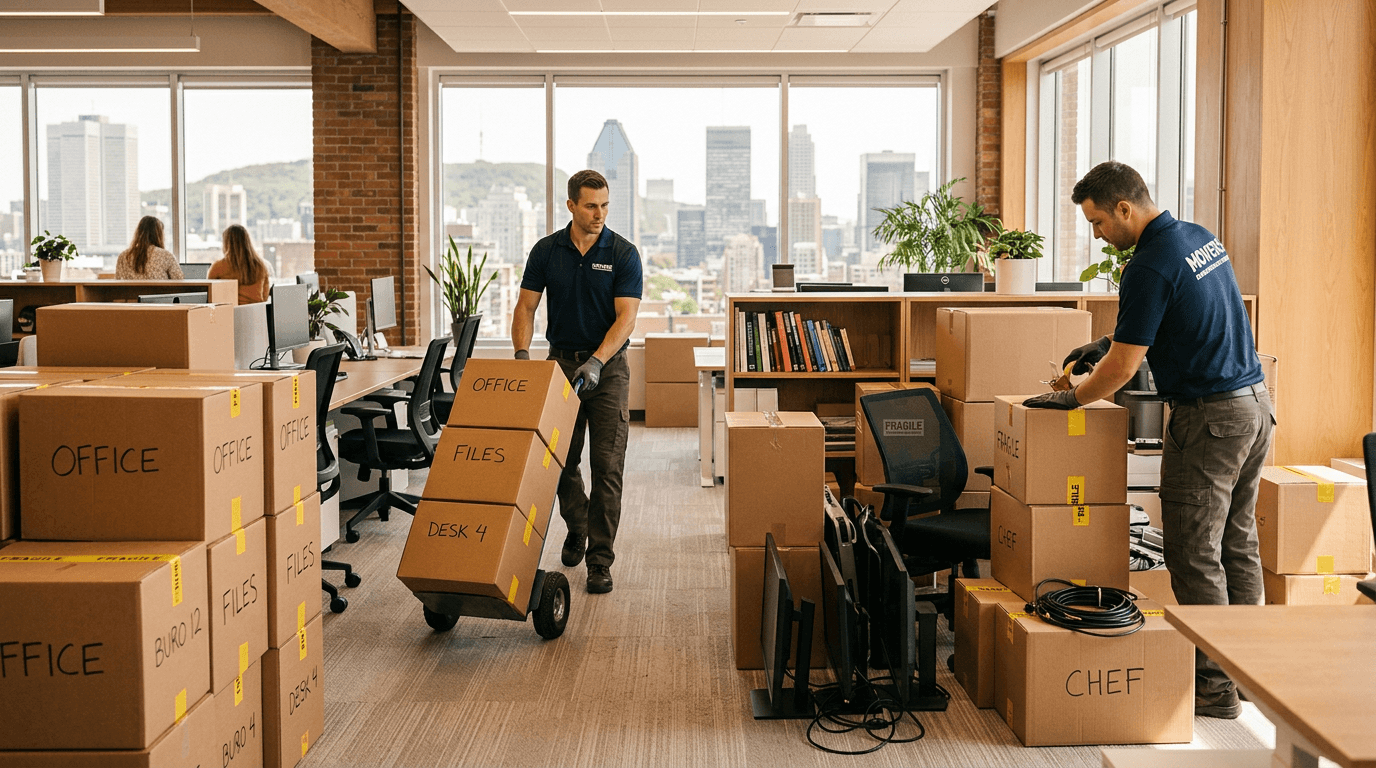 Law firm movers Montreal carefully moving legal filing systems and workstations