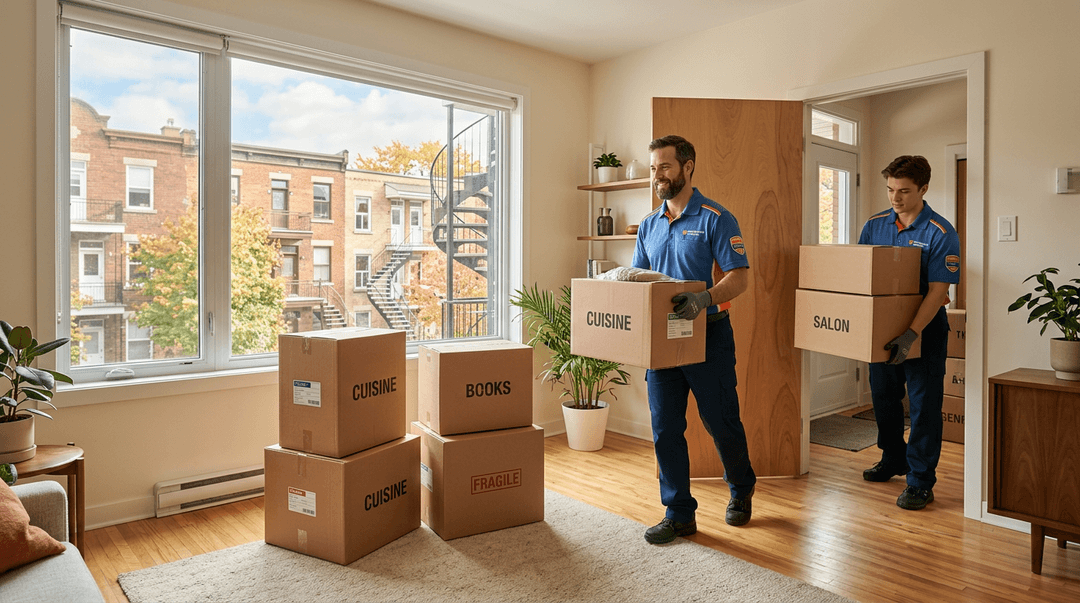 Moving boxes and estimate details for flat-rate planning