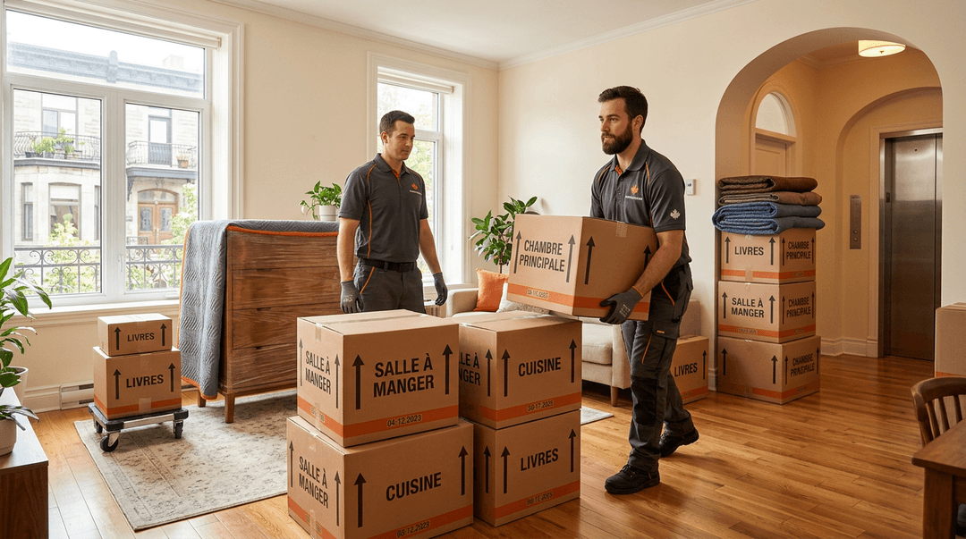 Short-term storage boxes organized between move dates